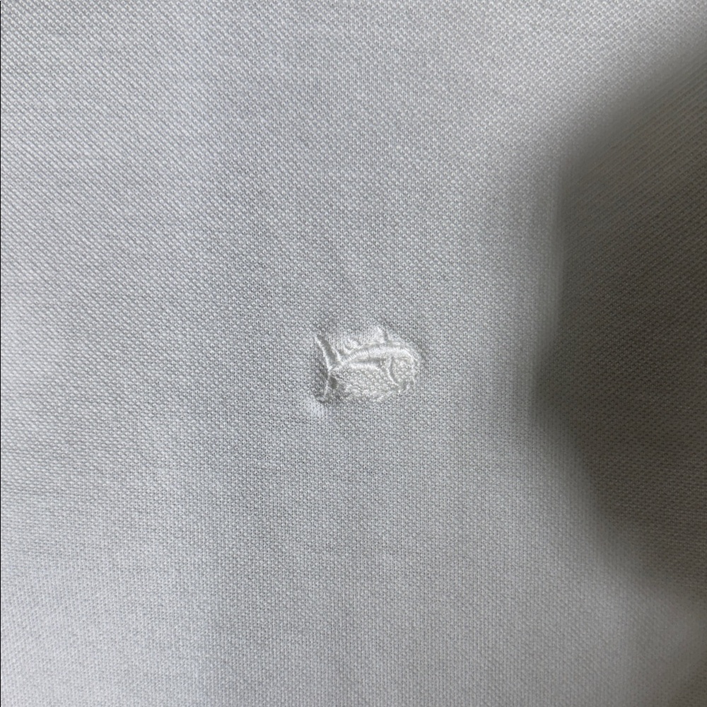Southern Tide White Polo with Blue Stripe Trim - Picture 4 of 8